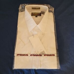 McGregor Men's Classic White Short Sleeve Dress Shirt Size 16 1/2 Vintage NEW